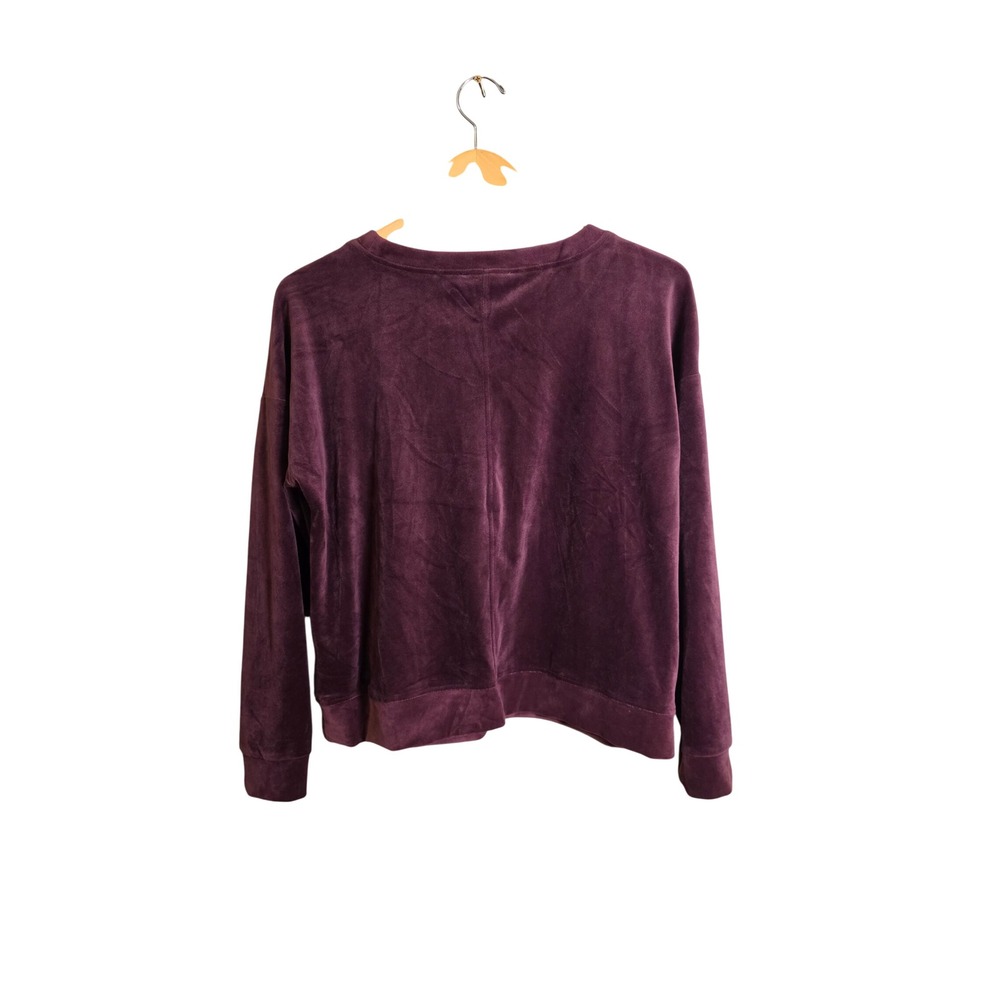Cable & Gauge Studio Womens Velour Sweatshirt Plum Purple Size M NWT - Picture 4 of 7